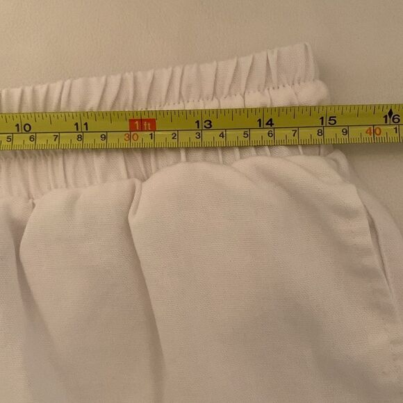 Ci Sono Wovens Linen Blend Lightweight Pockets White Women’s Boho Pants Size L - Picture 3 of 10